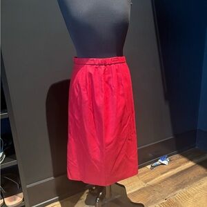 Pendleton Red Midi A-line Skirt with Pleats for Casual Work
